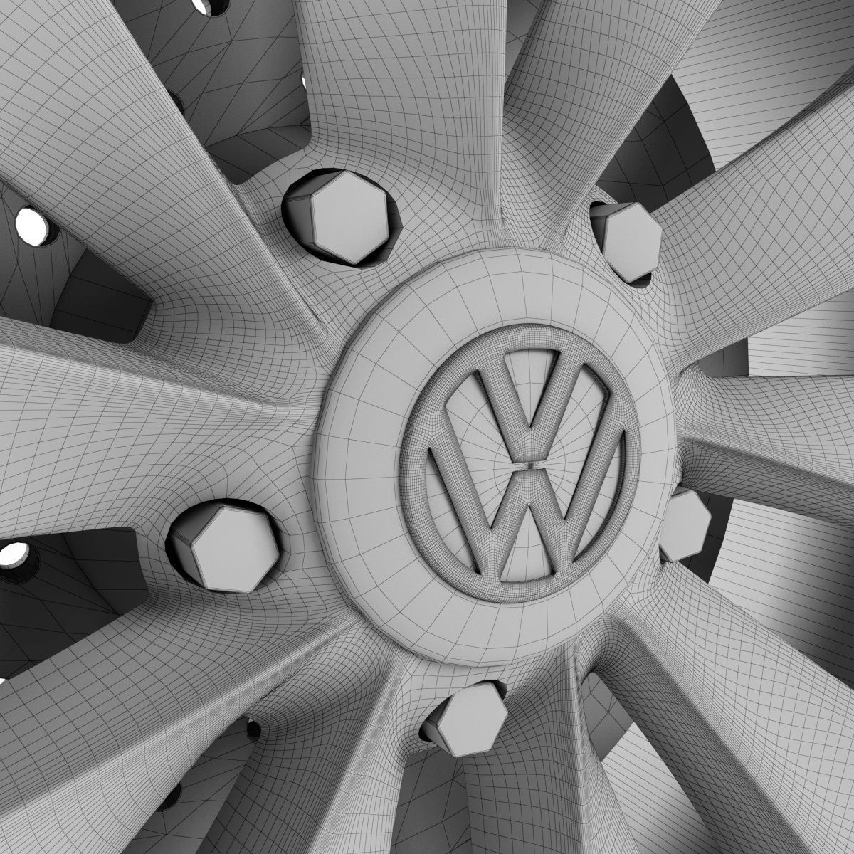 Volkswagen Scirocco Wheel 3D model_5