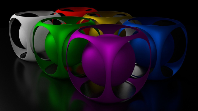 Abstract Circle Assets Low-poly 3D model
