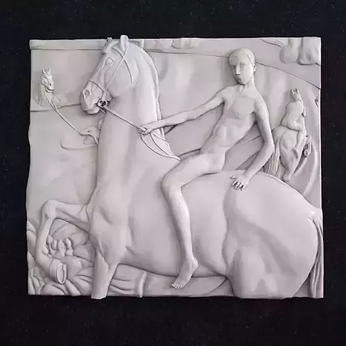 Bathing a red horse 3D print model