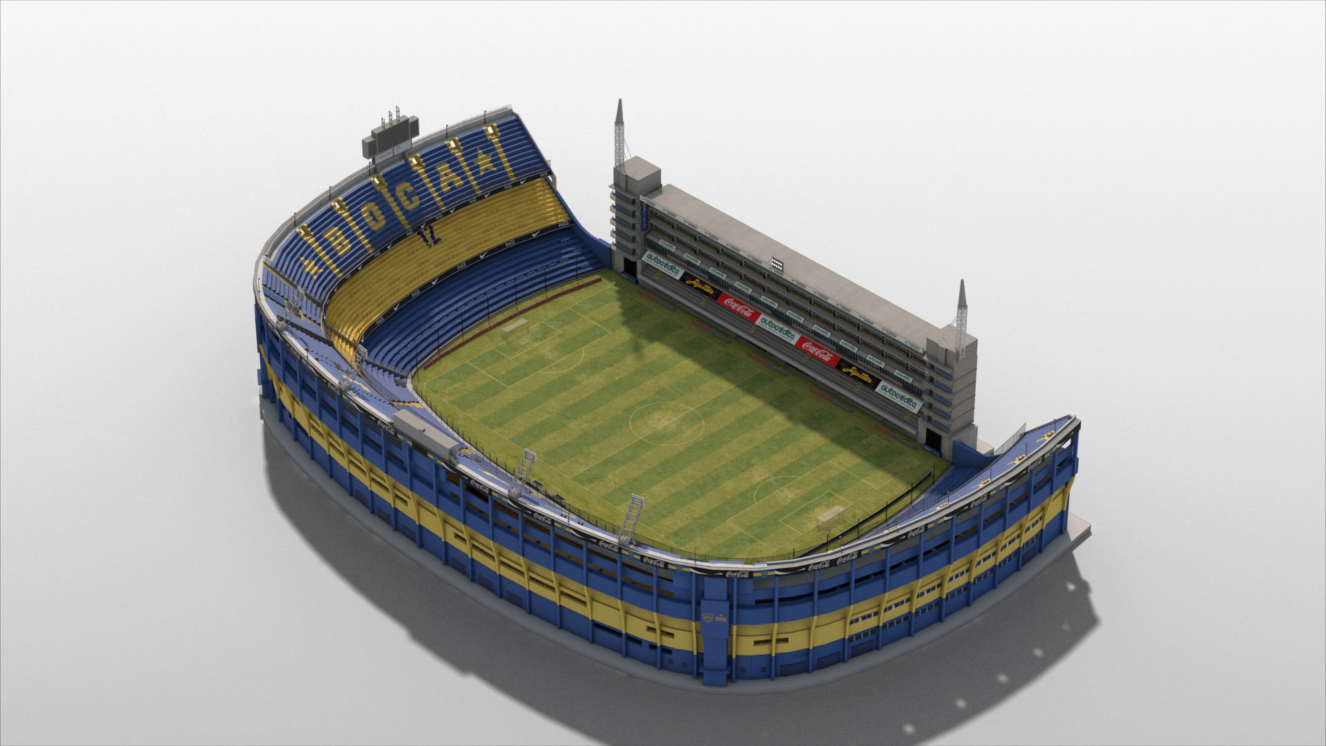 Low-poly Boca Juniors Stadium  Low-poly 3D model_4