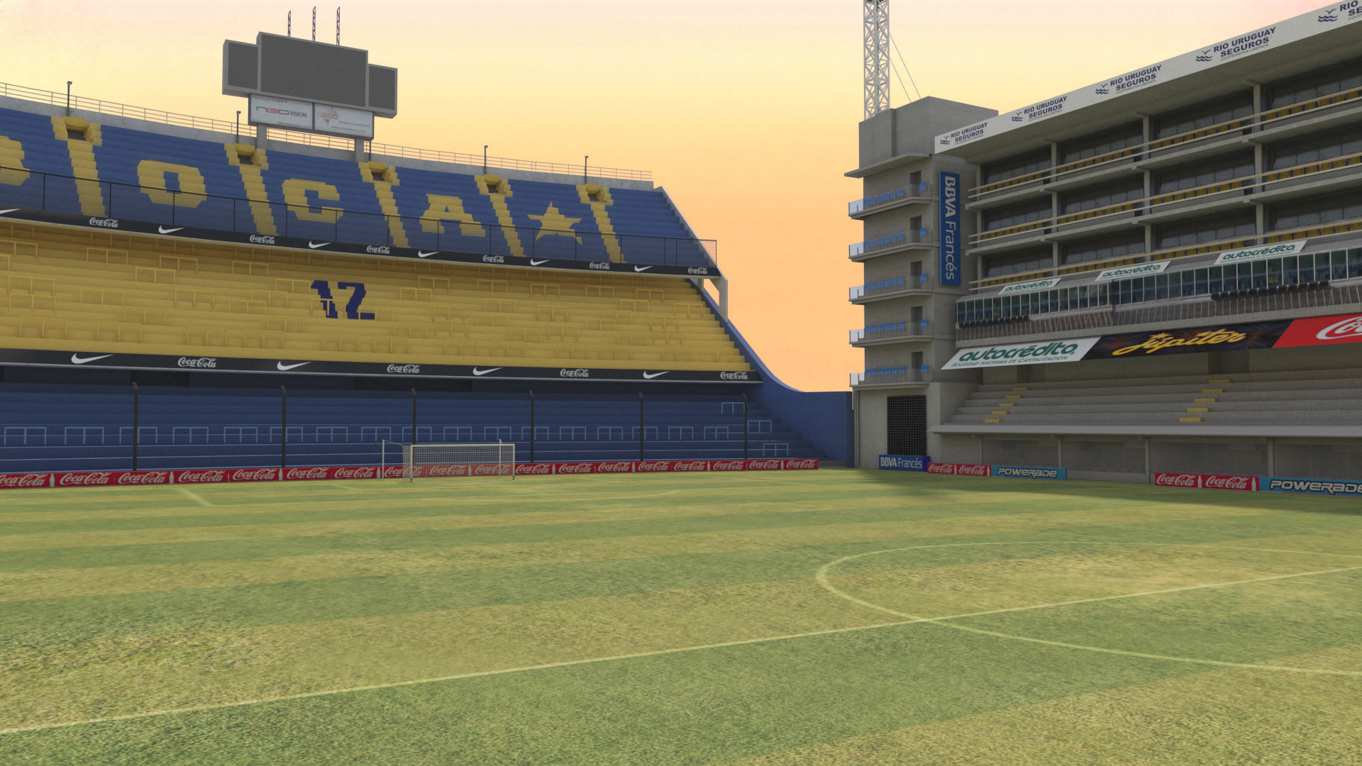 Low-poly Boca Juniors Stadium  Low-poly 3D model_10