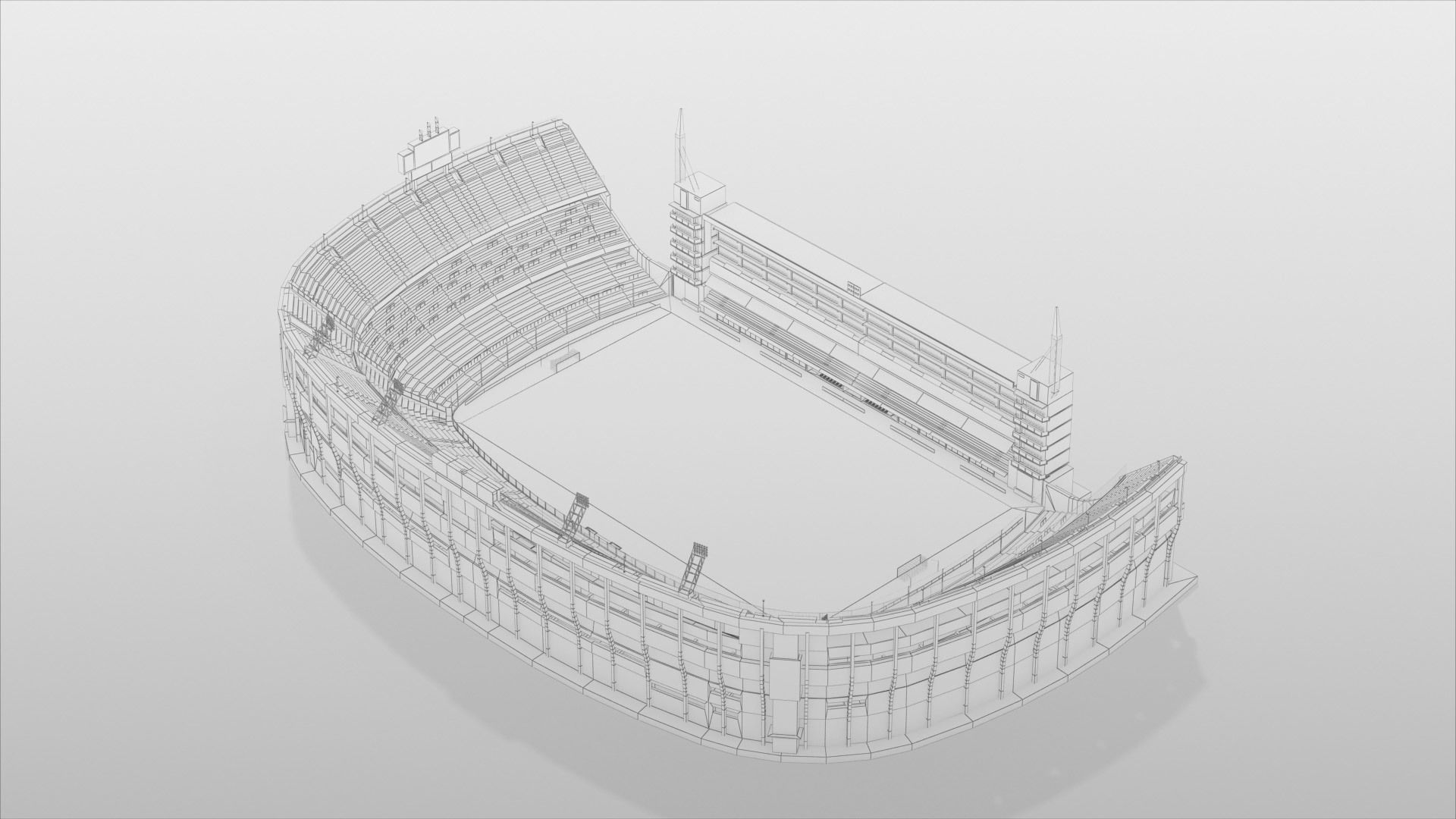 Low-poly Boca Juniors Stadium  Low-poly 3D model_8
