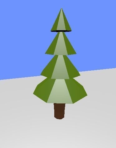 low poly forest christmas tree in snow 3D print model_2