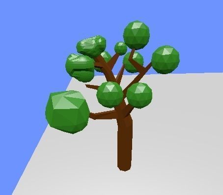 low poly forest christmas tree in snow 3D print model_3