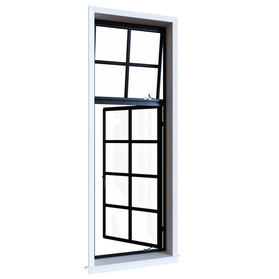 Steel windows 3D model_4