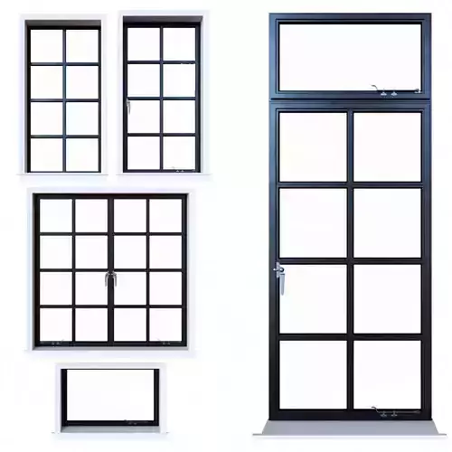 Steel windows 3D model