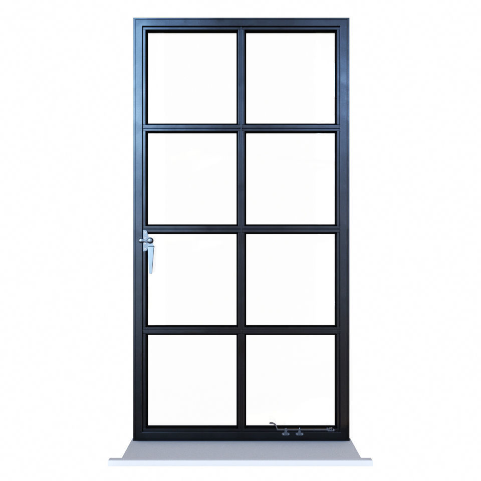 Steel windows 3D model_3