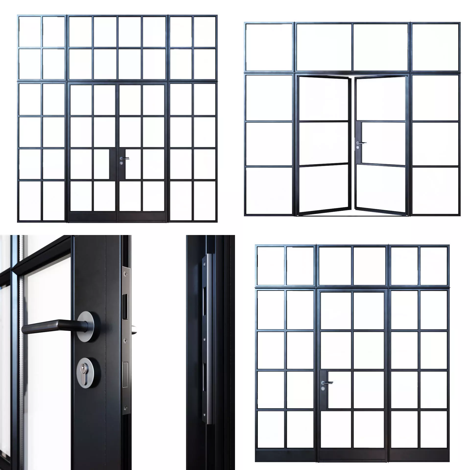 Steel doors 3D model_0