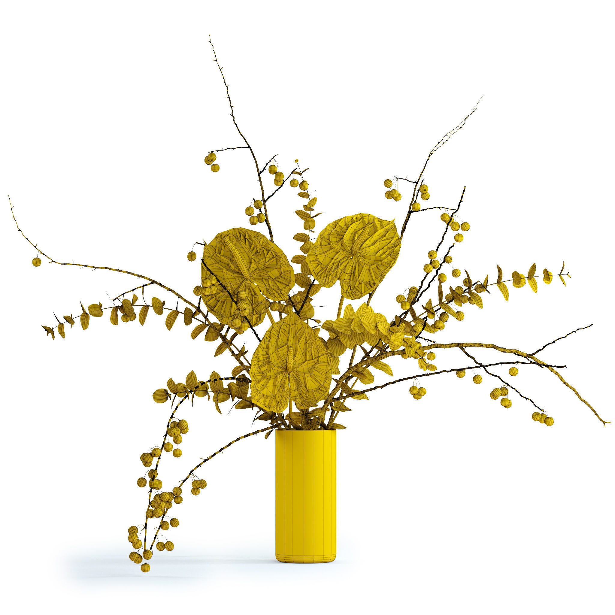 Scandinavian bouquets collection 3D model_6