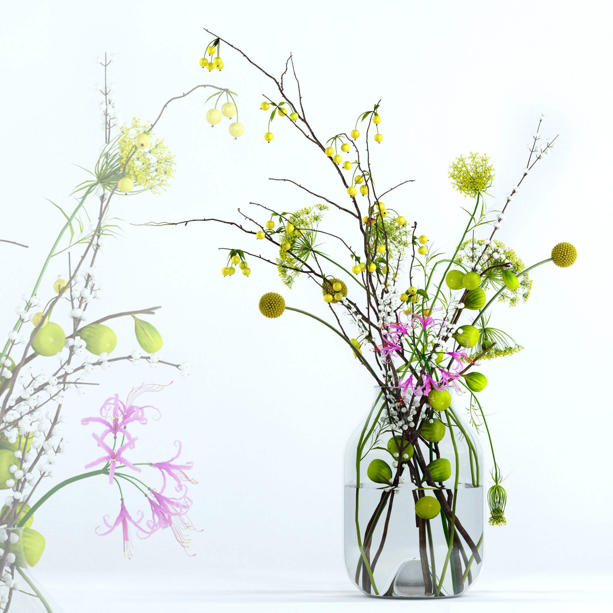 Scandinavian bouquets collection 3D model_13