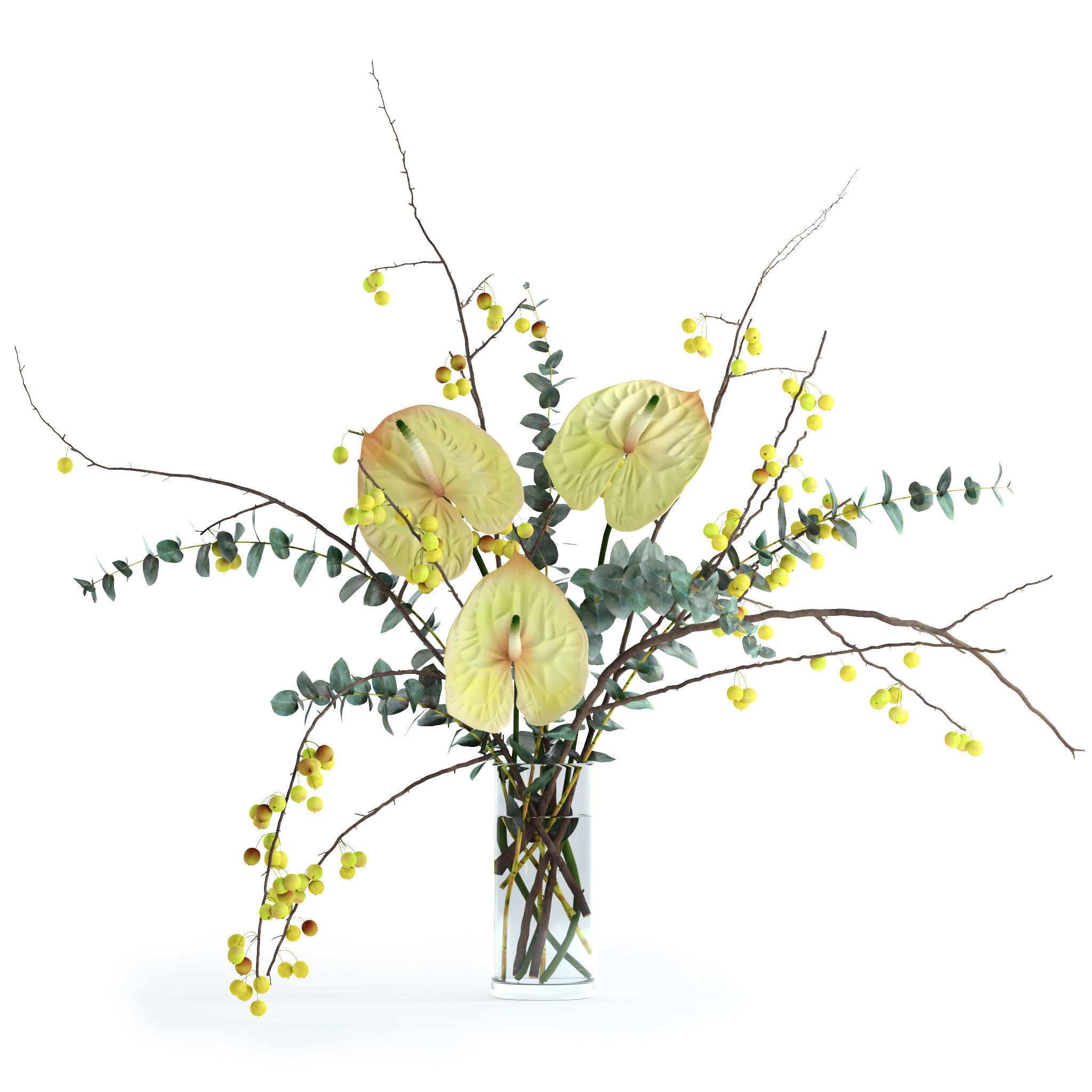 Scandinavian bouquets collection 3D model_4