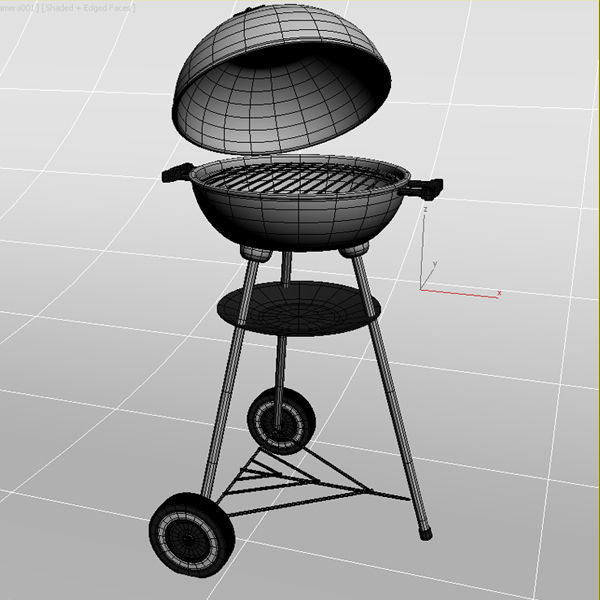 Barbecue Charcoal Grill  3D model_2