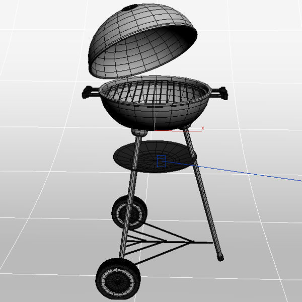 Barbecue Charcoal Grill  3D model_4