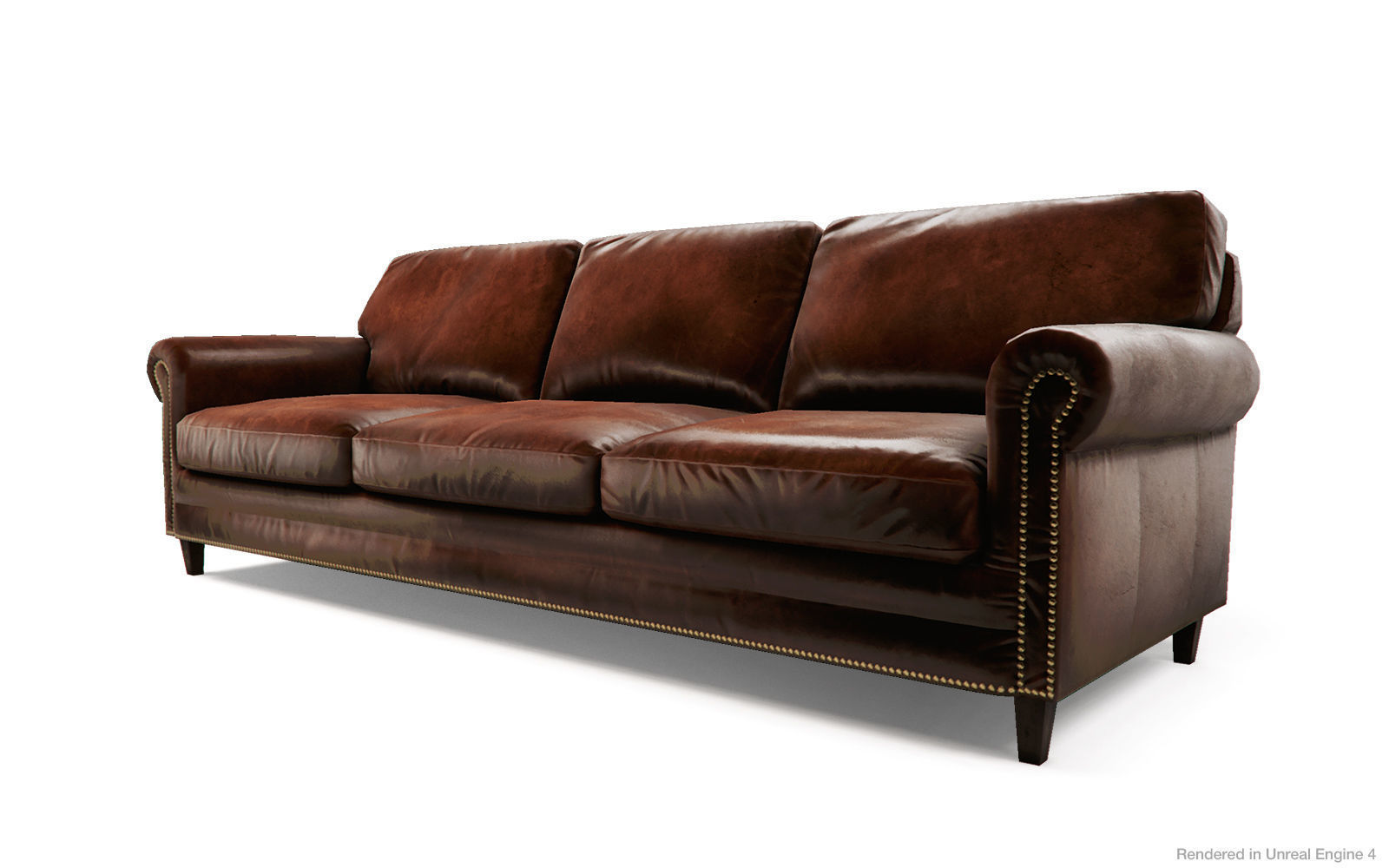 Leather Sofas and Armchair PBR Game Ready Low-poly 3D model_4