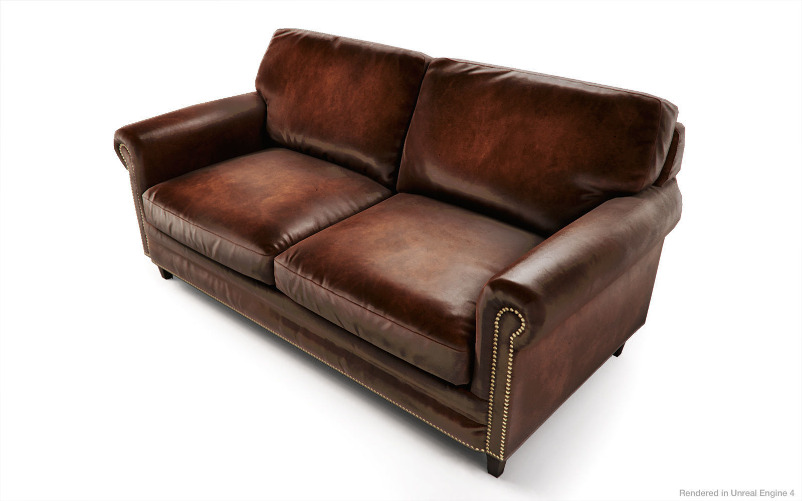 Leather Sofas and Armchair PBR Game Ready Low-poly 3D model_7