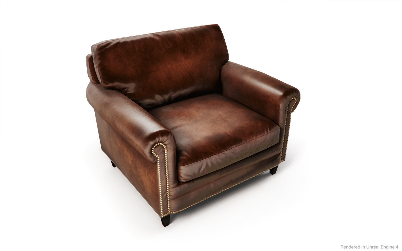 Leather Sofas and Armchair PBR Game Ready Low-poly 3D model_11