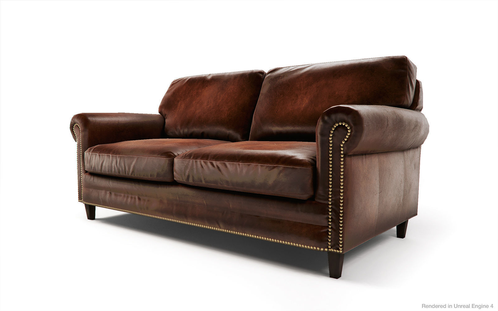 Leather Sofas and Armchair PBR Game Ready Low-poly 3D model_9