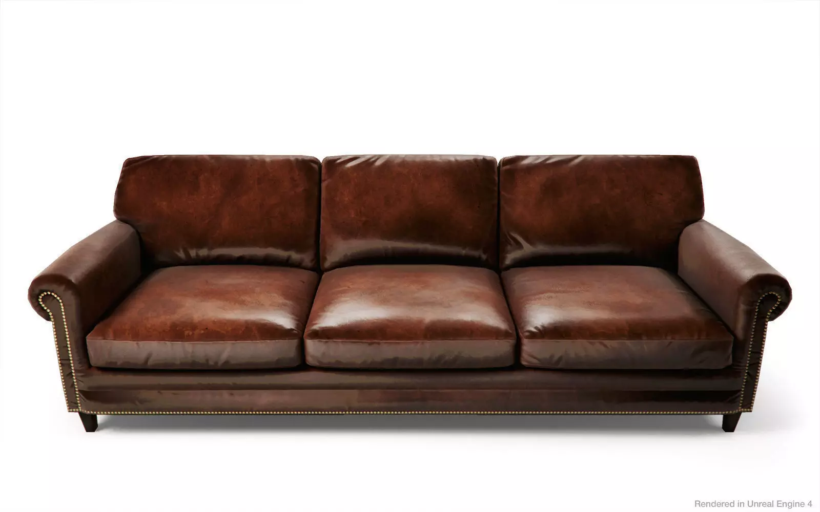 Leather Sofas and Armchair PBR Game Ready Low-poly 3D model_0