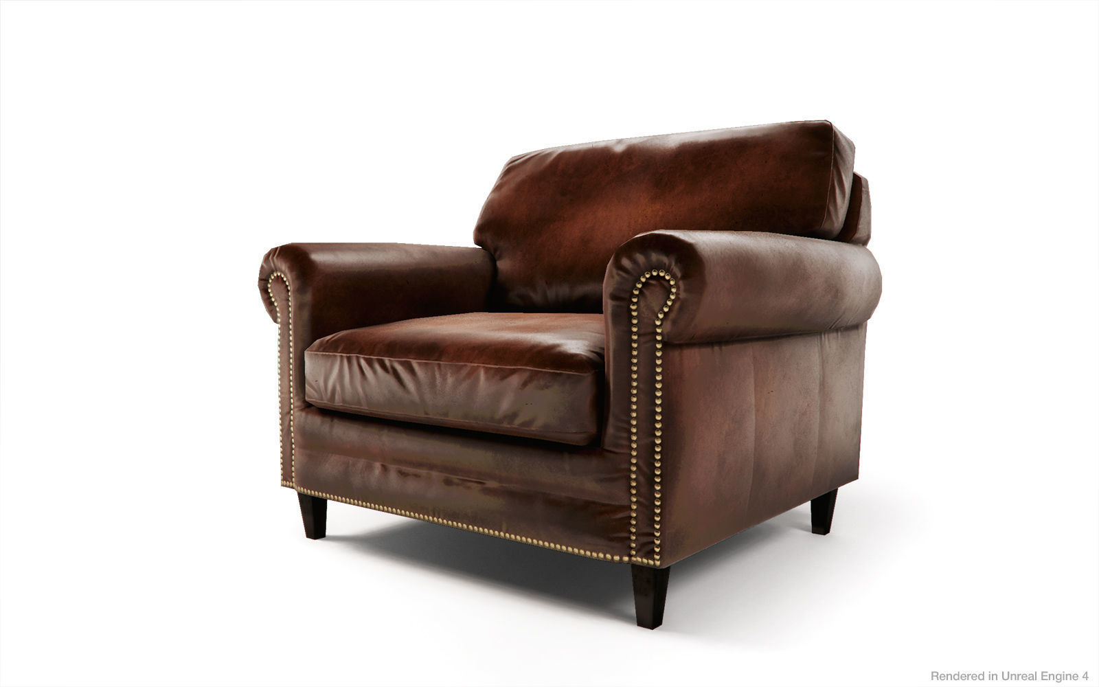 Leather Sofas and Armchair PBR Game Ready Low-poly 3D model_14