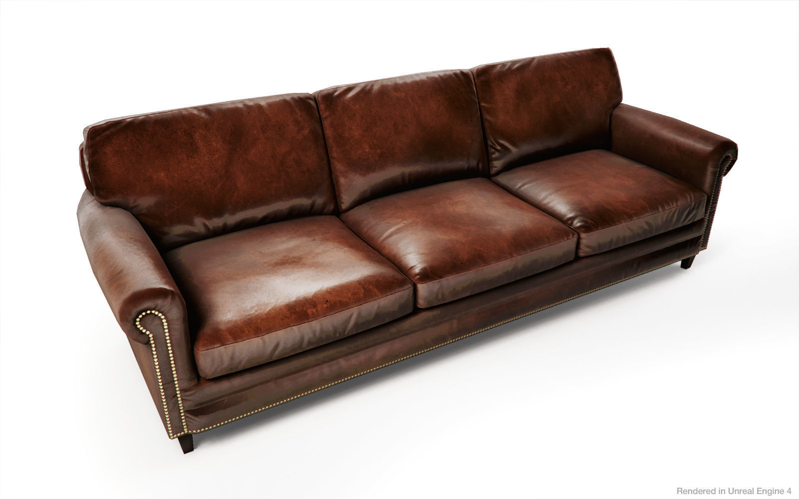 Leather Sofas and Armchair PBR Game Ready Low-poly 3D model_1