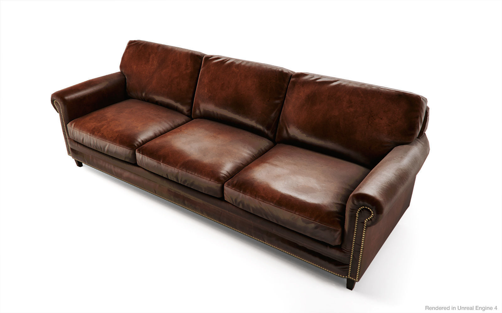 Leather Sofas and Armchair PBR Game Ready Low-poly 3D model_2