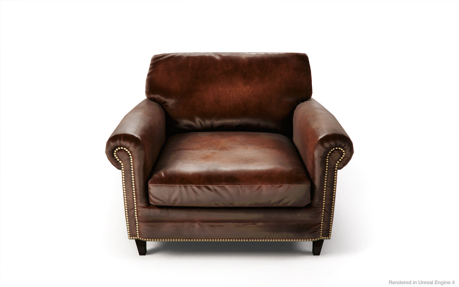 Leather Sofas and Armchair PBR Game Ready Low-poly 3D model_10