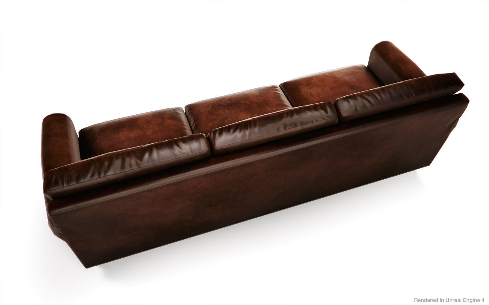 Leather Sofas and Armchair PBR Game Ready Low-poly 3D model_3