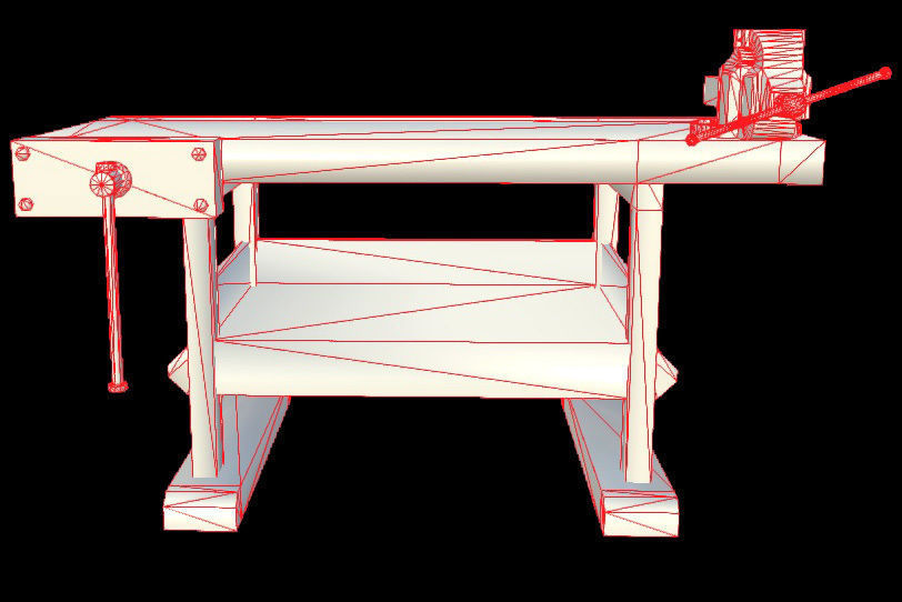 Workbench - PBR - Textured Low-poly 3D model_4