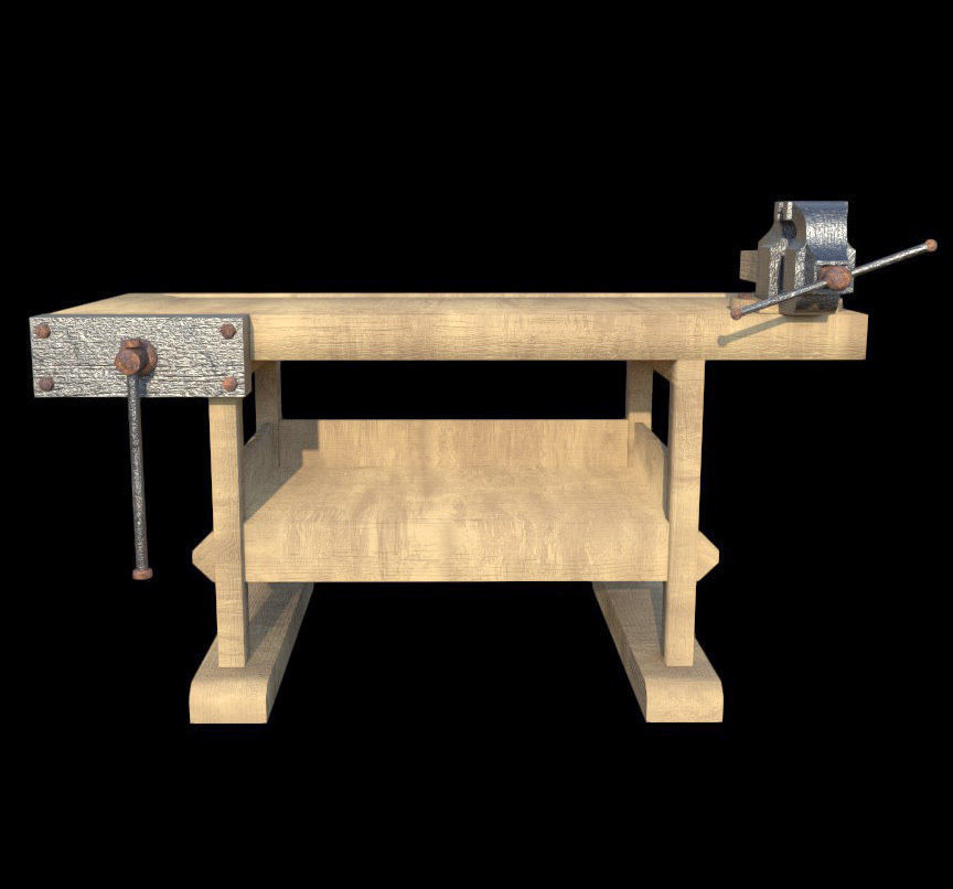 Workbench - PBR - Textured Low-poly 3D model_1