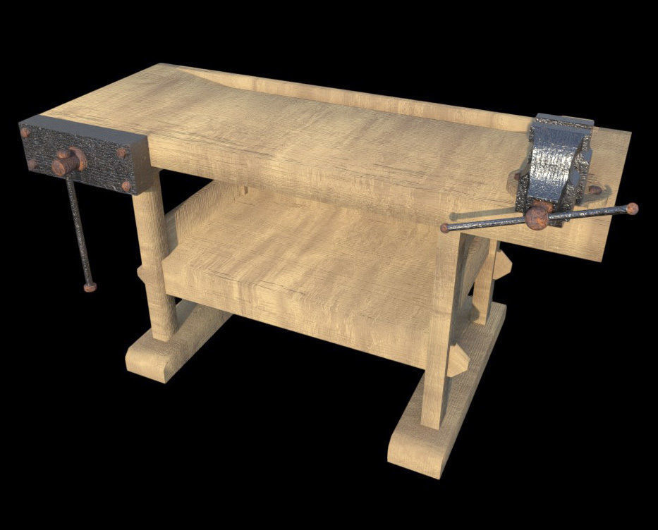 Workbench - PBR - Textured Low-poly 3D model_2
