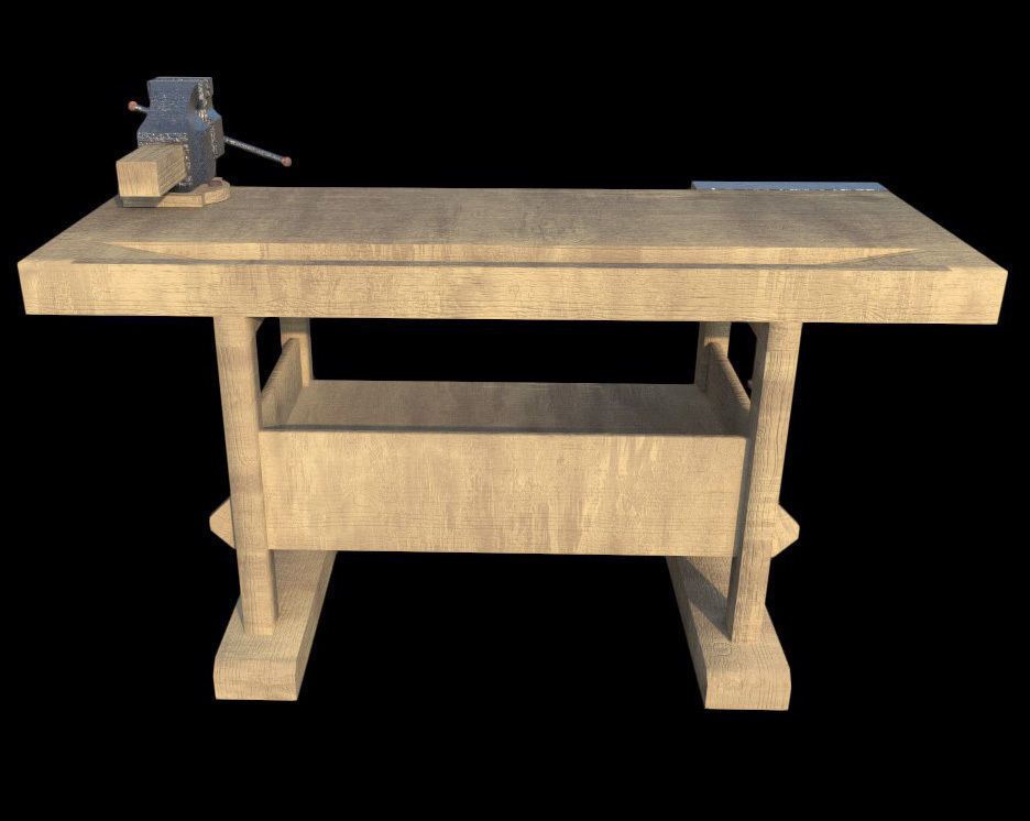 Workbench - PBR - Textured Low-poly 3D model_3