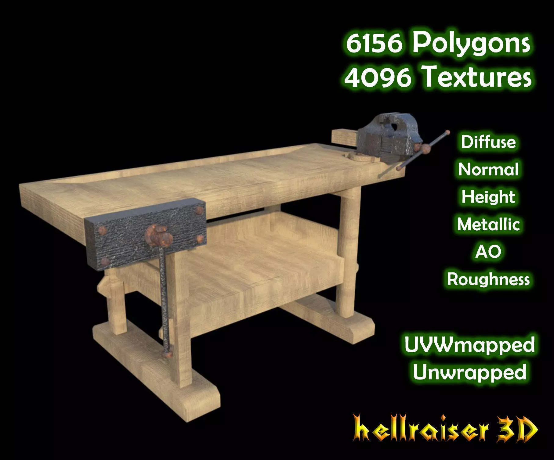 Workbench - PBR - Textured Low-poly 3D model_0