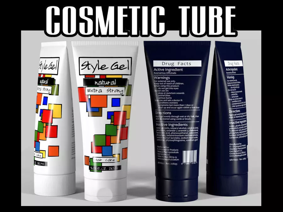 Cosmetic tube 03 3D model_0