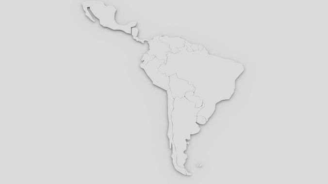 South America Map Low-poly 3D model