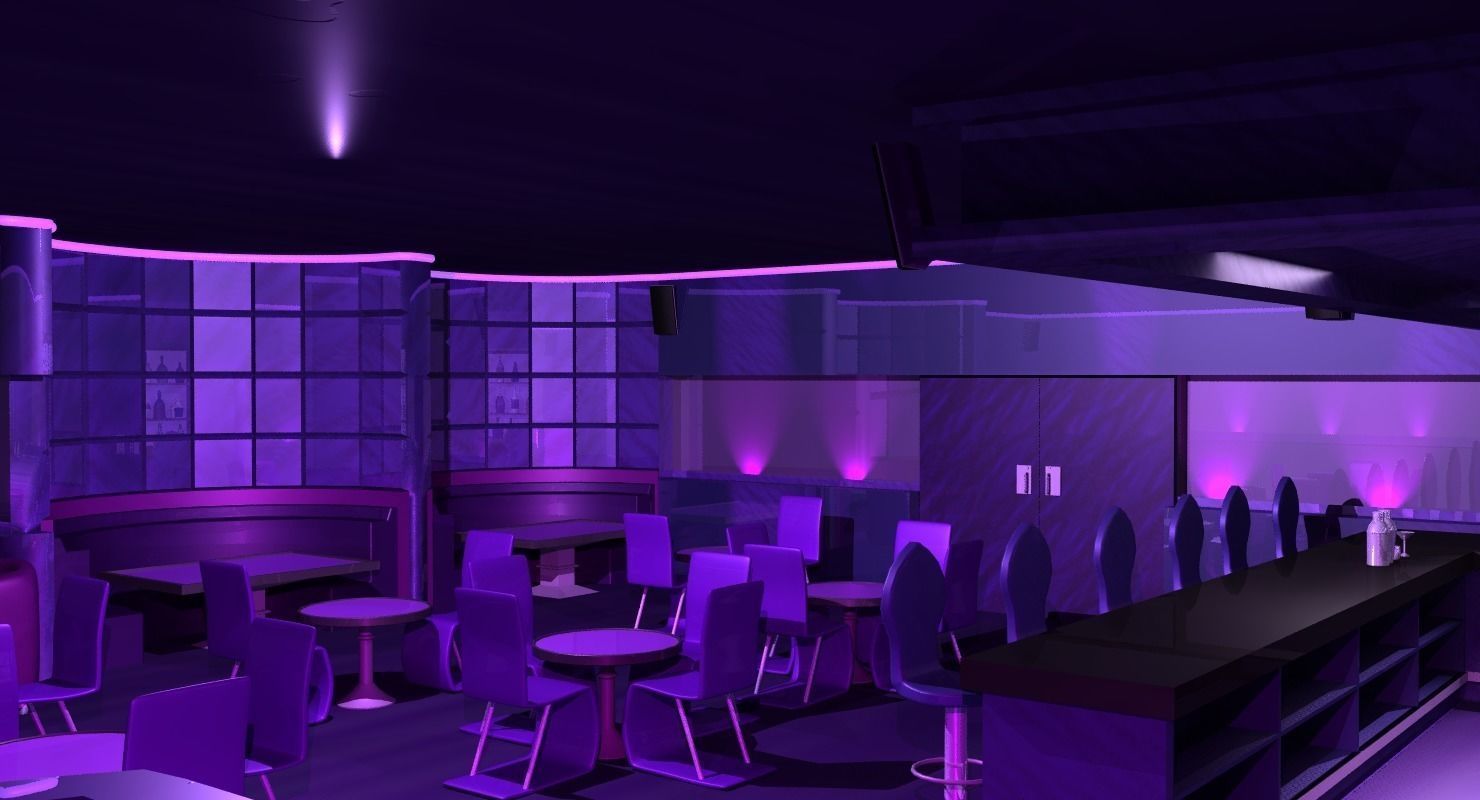 Retro Lounge Scene Low-poly 3D model_4