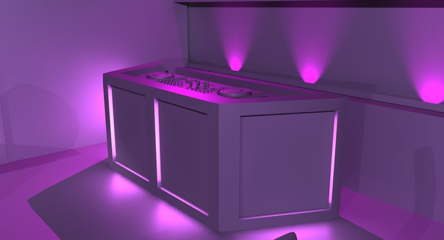 Retro Lounge Scene Low-poly 3D model_13