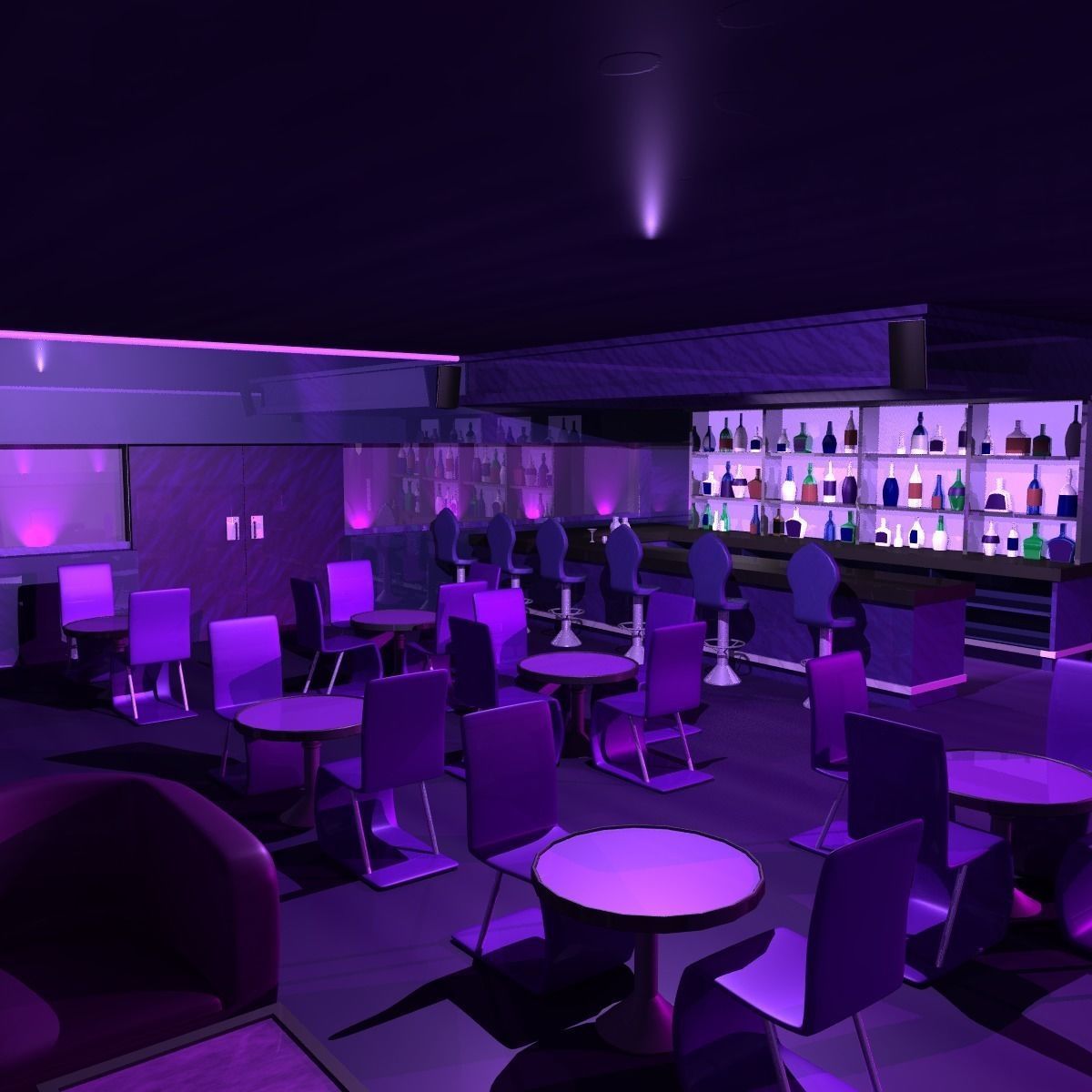 Retro Lounge Scene Low-poly 3D model_8