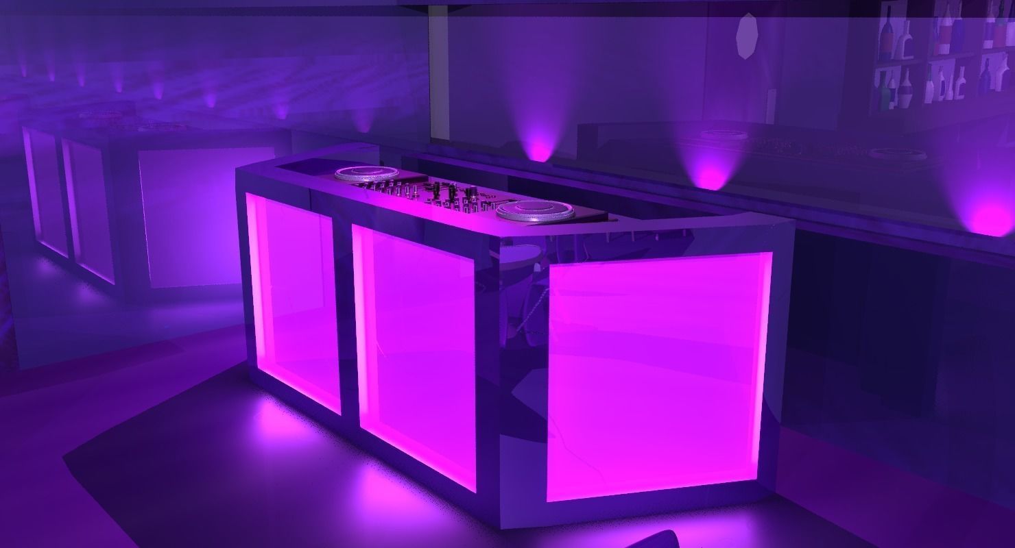 Retro Lounge Scene Low-poly 3D model_1