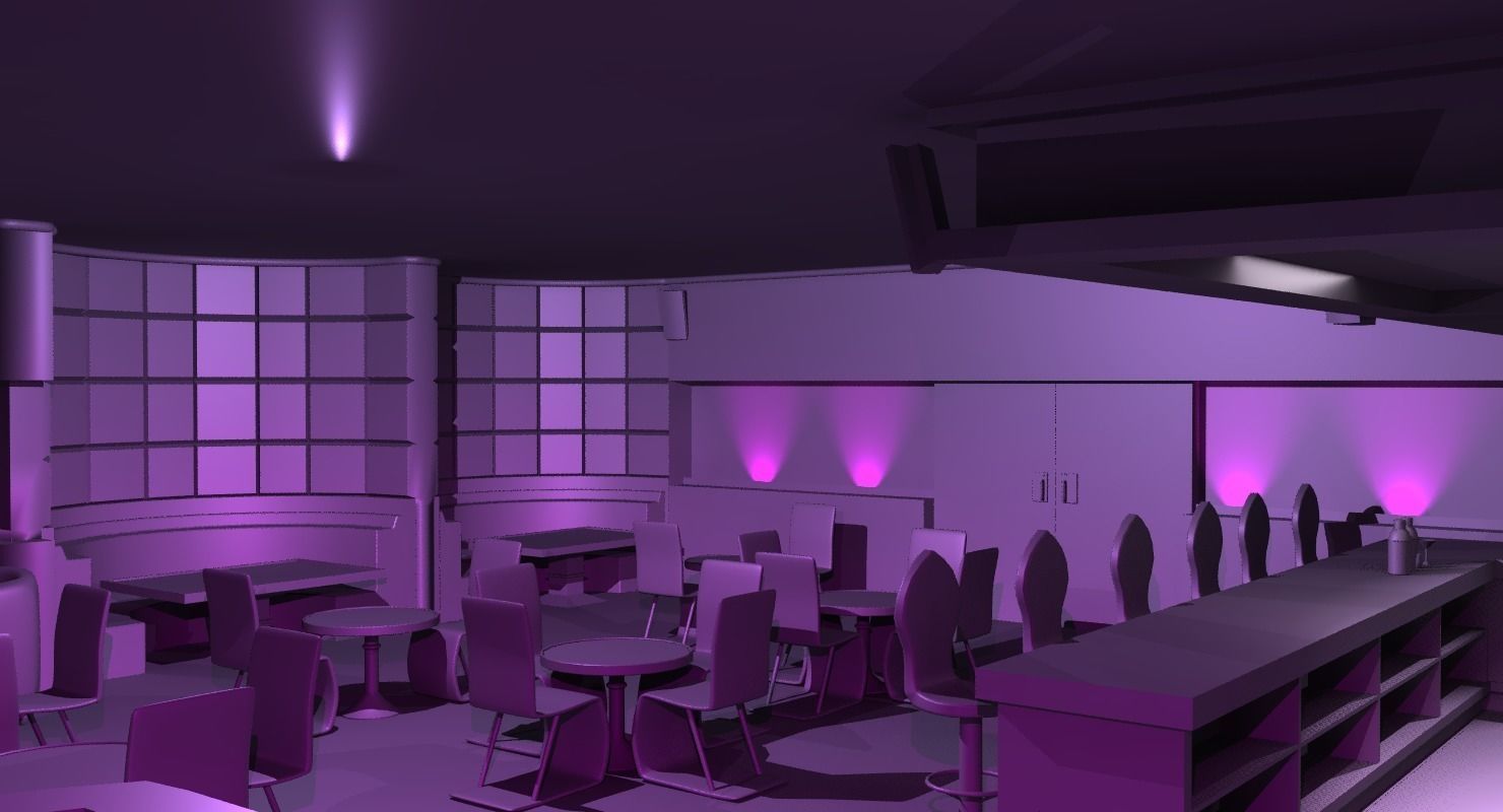 Retro Lounge Scene Low-poly 3D model_7