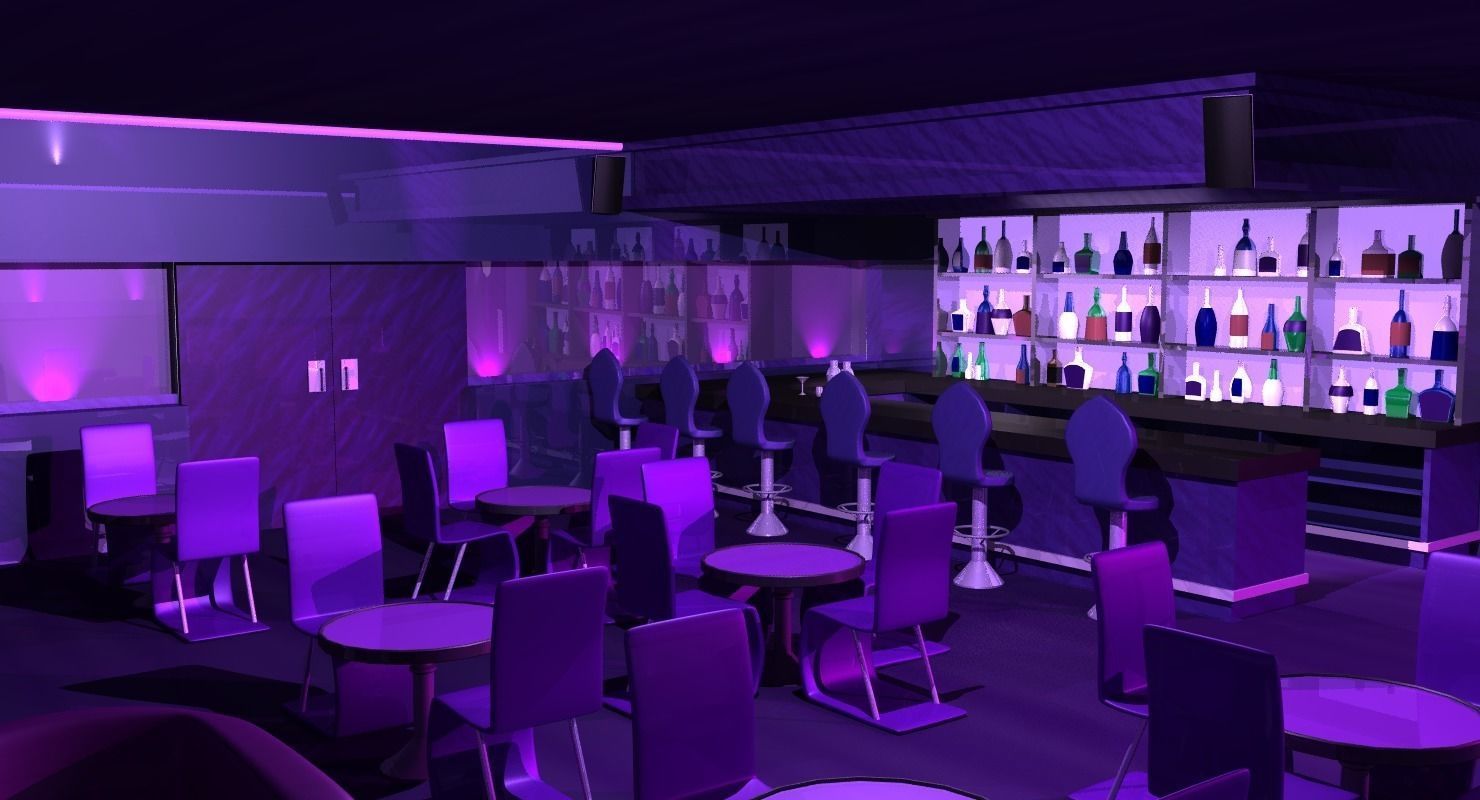 Retro Lounge Scene Low-poly 3D model_6