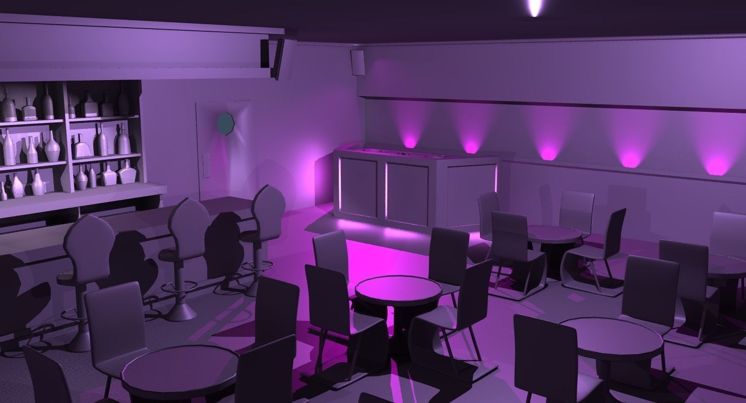 Retro Lounge Scene Low-poly 3D model_10