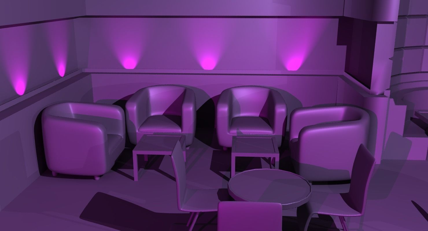 Retro Lounge Scene Low-poly 3D model_14