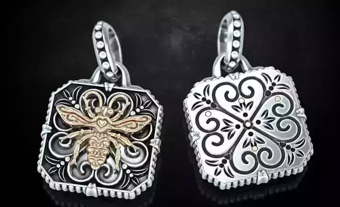 Stylish pendant with butterfly and patterns 246