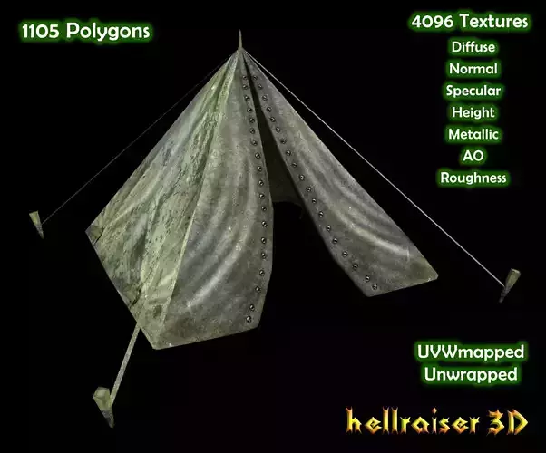 Military Tent - 3 - PBR - Textured