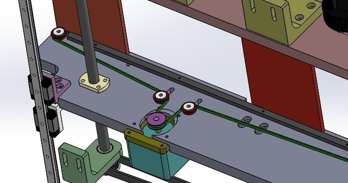 Belt conveyor belt 3D model_3