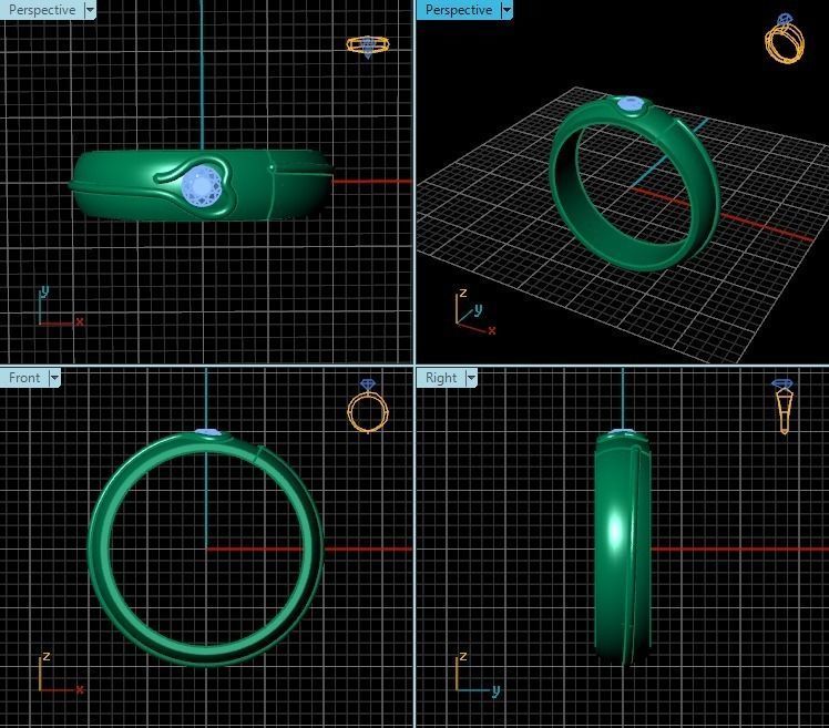 Ring T00411 3D print model_2