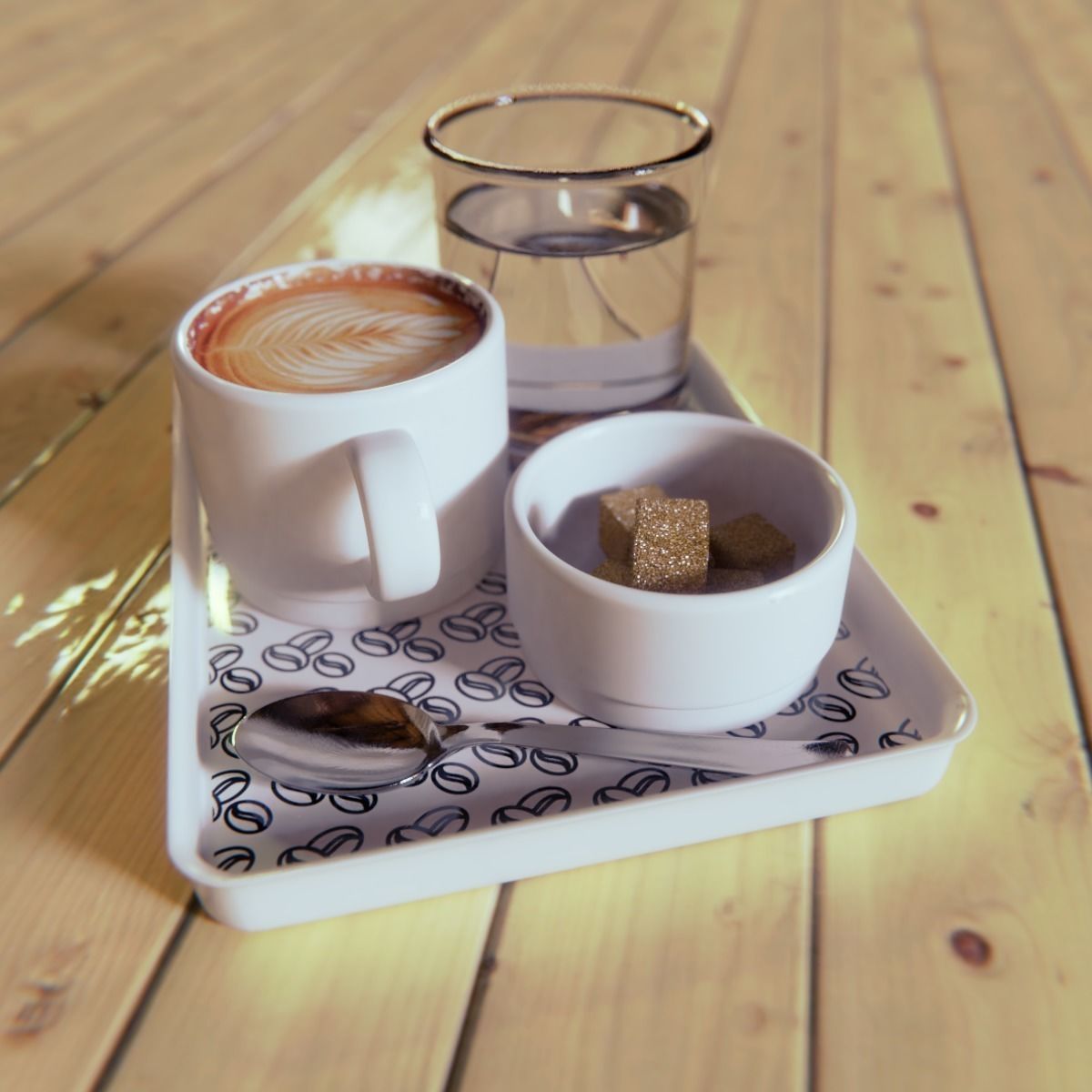 Coffeecup set on a tray 3D model_4