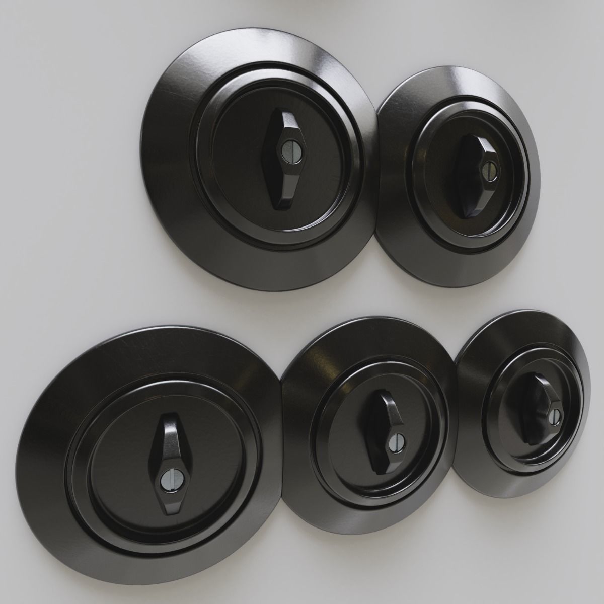 Set of switches and wall sockets 3D model_0