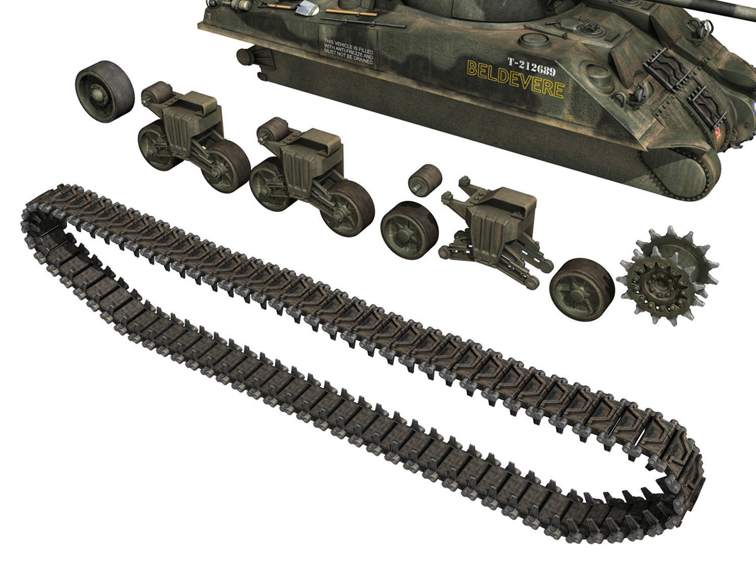 M4 Sherman MK VC Firefly - Beldevere 3D model_10