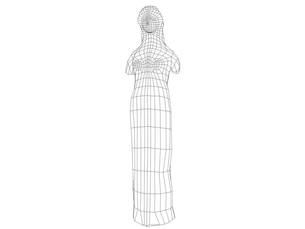 Low Poly Female Statue Low-poly 3D model_6